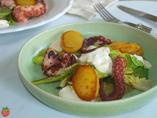 Ensalada de pulpo y mayonesa de mostaza