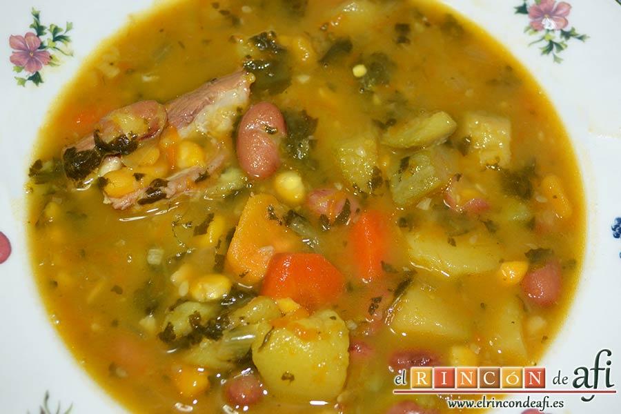 Potaje de jaramagos, sugerencia de presentación