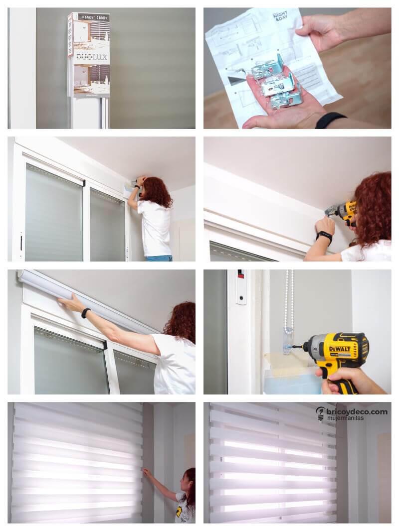 cómo instalar un estor noche y día paso a paso