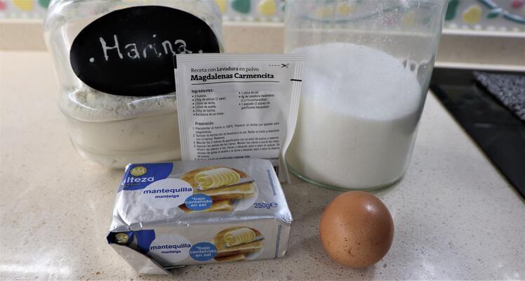 Ingredientes para hacer las galletas de mantequilla con Thermomix