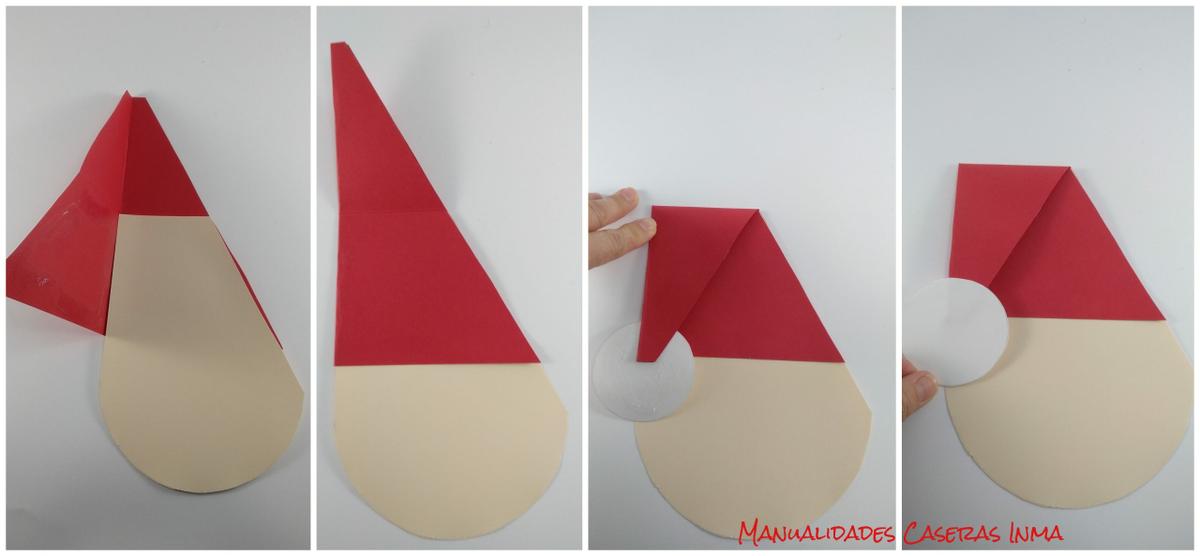 Manualidades Caseras Inma_ Tutorial de como pegar la tarjeta Papa Noel