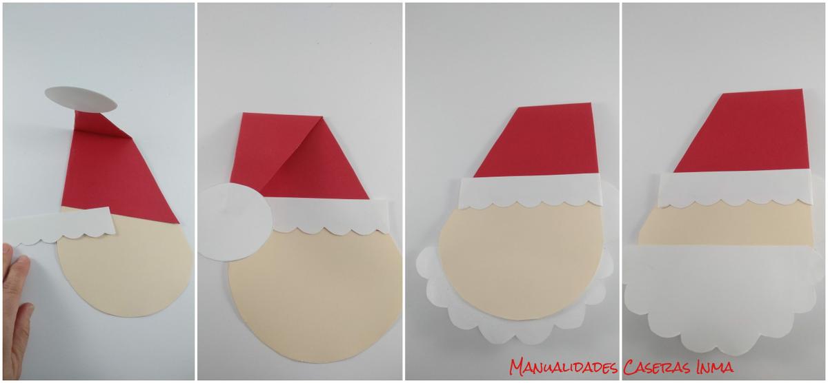 Manualidades Caseras Inma_ Tutorial de como pegar la tarjeta Papa Noel