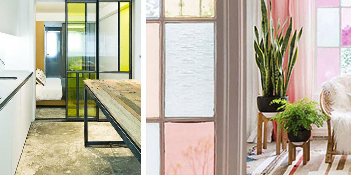 Puertas de cristal de colores