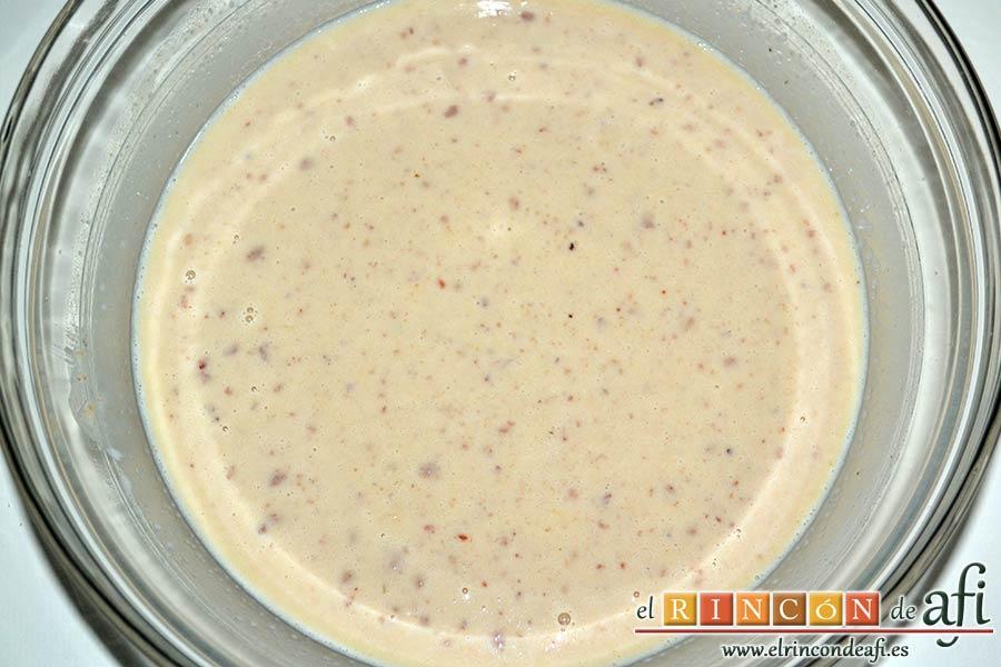 Pudin de castañas, integrar el puré a la anterior mezcla