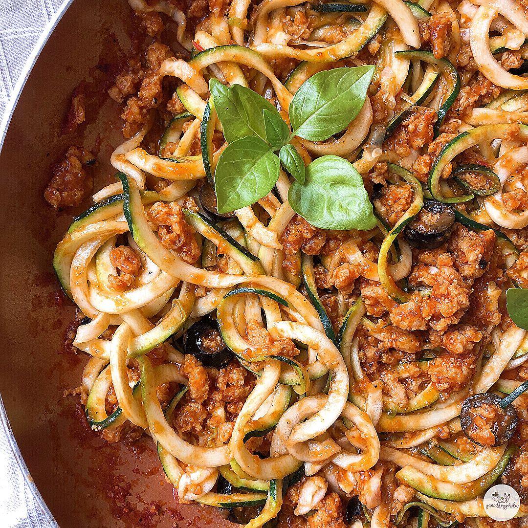 Espaguetis de calabacín a la boloñesa del diablo