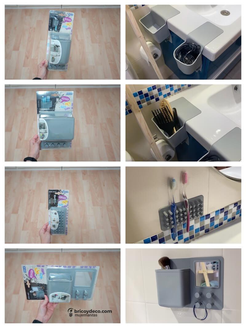 organizadores de silicona para los accesorios del baño