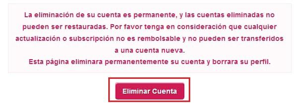 eliminar cuenta POF