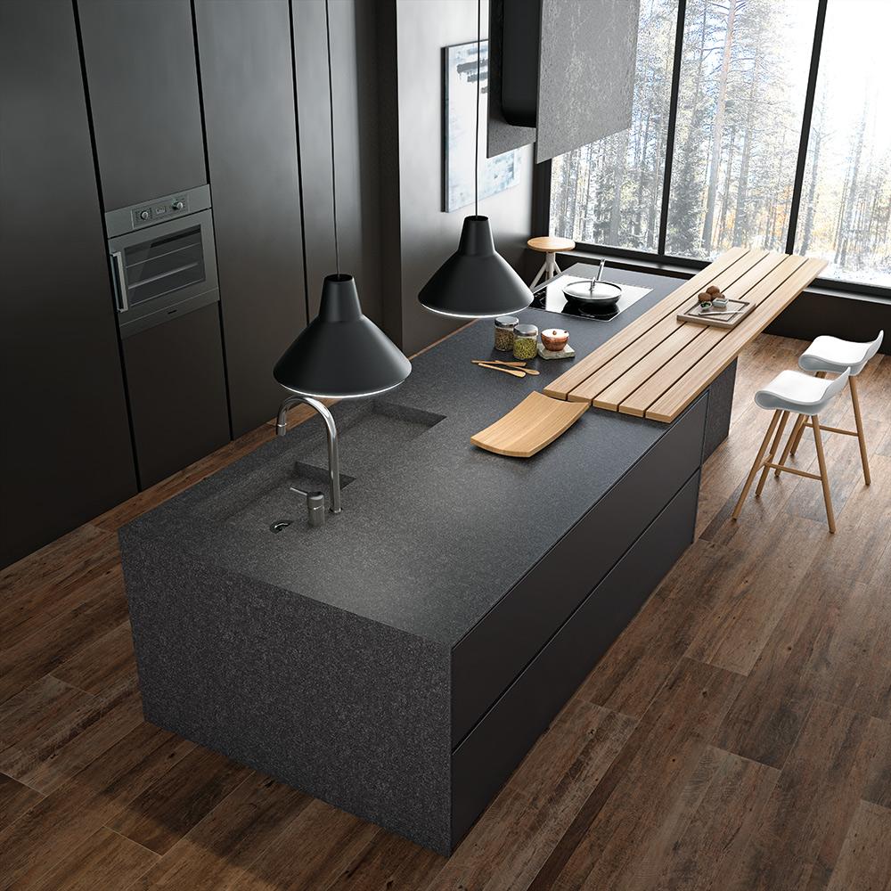 tendencia de cocina en color negro