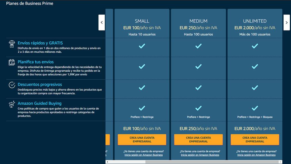 Amazon Bussines Prime - Planes