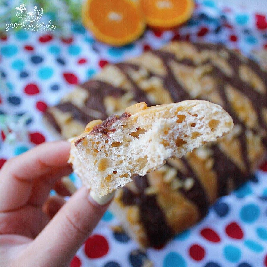 COCA DE SAN JUAN SIN AZÚCAR CON CREMA DE CHOCOLATE Y NARANJA