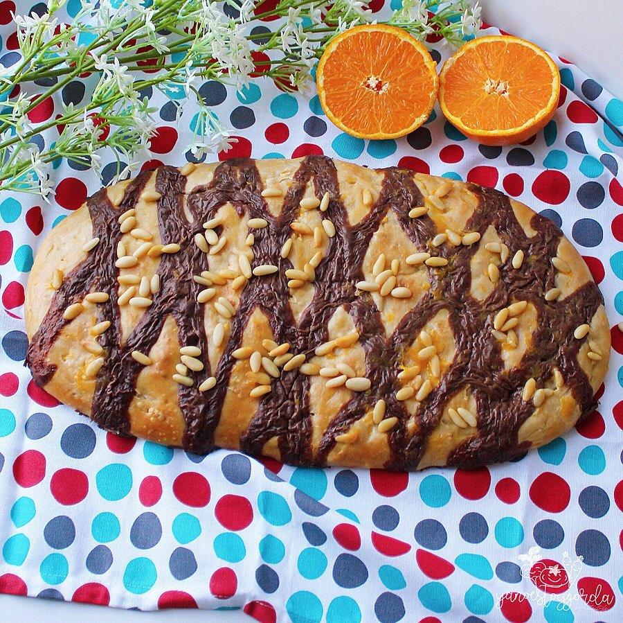 COCA DE SAN JUAN SIN AZÚCAR CON CREMA DE CHOCOLATE Y NARANJA