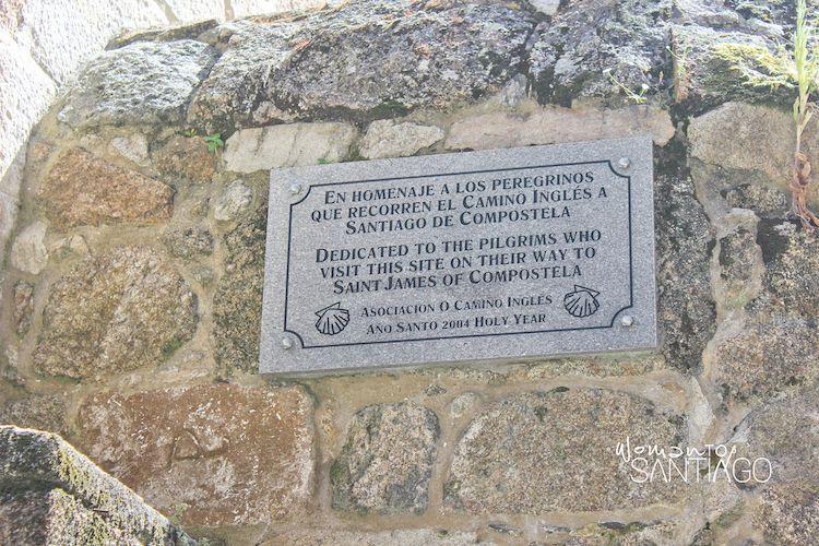 Placa homenaje al camino inglés en A Coruña