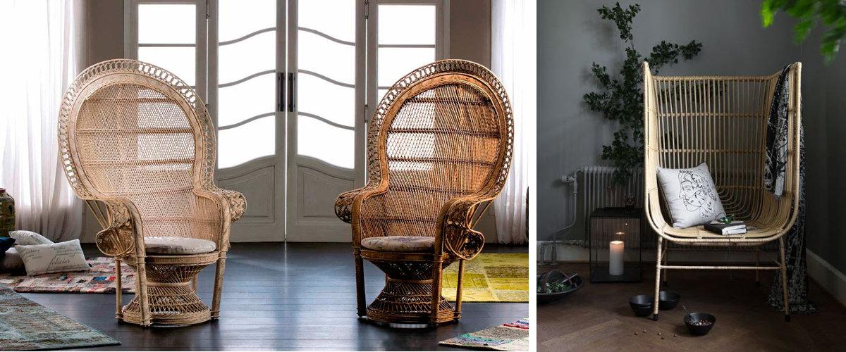 Sillones de ratan y mimbre