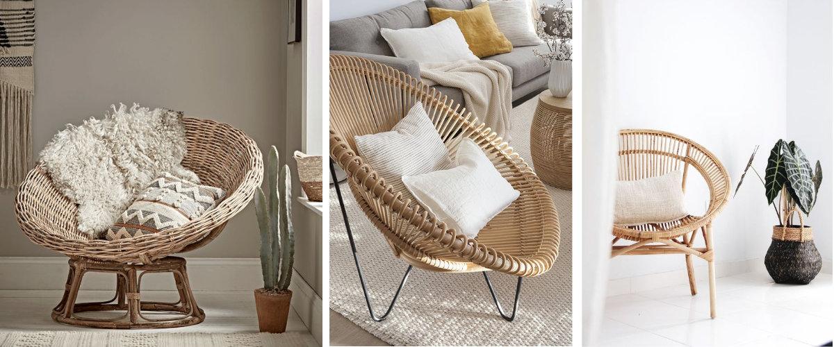 Sillones de mimbre tipo papasan