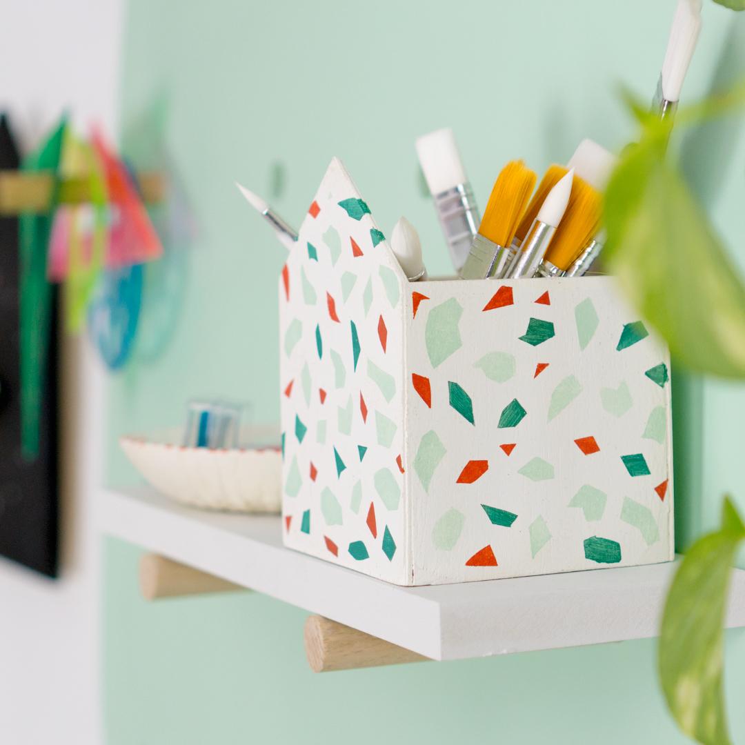Curso Deco DIY Lapicero DIY con efecto terrazzo