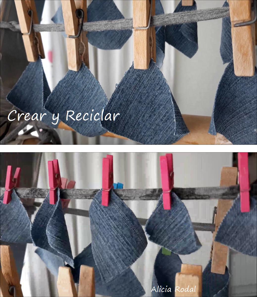 ideas para reutilizar y decorar envases, frascos o botellas de vidrio o cristal, fácil. DIY. Además vamos a reutilizar faldas y pantalones vaqueros, también conocidos como blue jeans, Denim, mahón, tejanos o mezclilla.