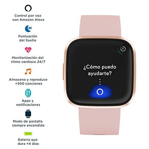 Fitbit Versa 2 - Smartwatch de salud y forma física, Rosa pétalo/rosa cobrizo