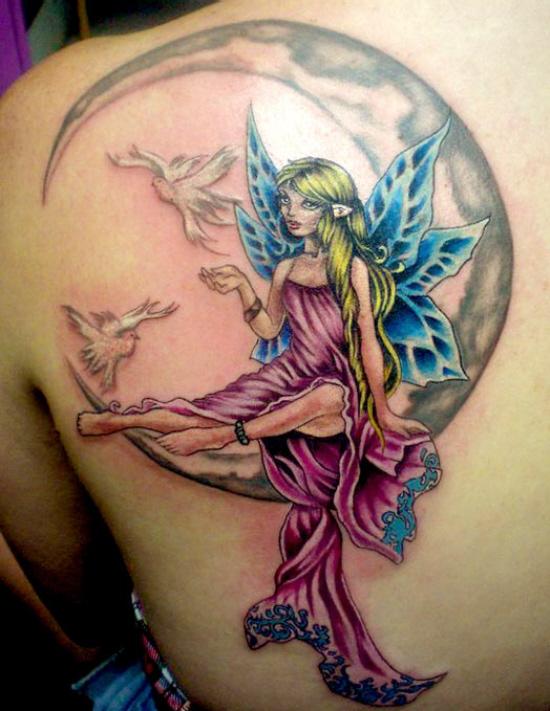 Tatuajes de hadas y lunas