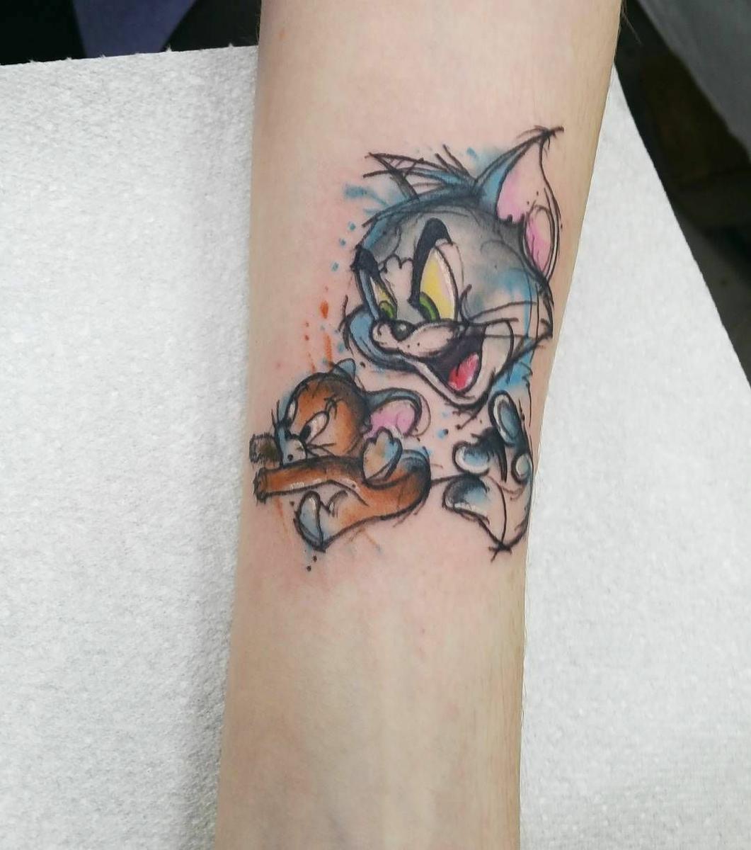 Tatuajes de personajes de dibujos animados de Tom y Jerry