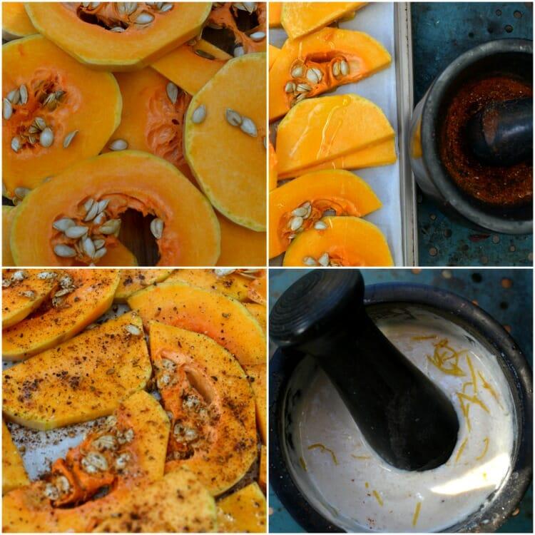 Collage Calabaza Especiada Al Horno Con Salsa De Yogur Y Tahine 01