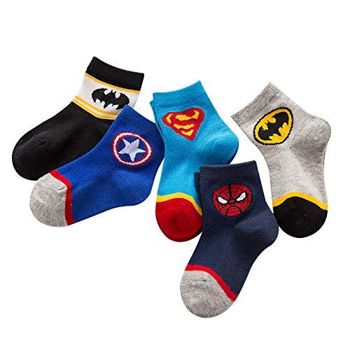 HIMB Calcetines Finos Para Nios Superhero Kids Calcetines Unisex 12-20cm 12-14cm...