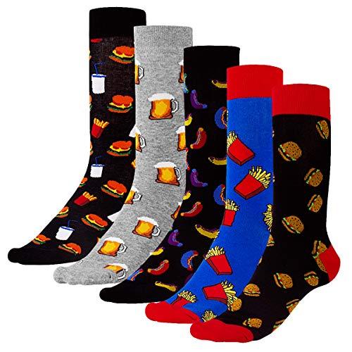 CNNIK 5 Pares Calcetines de pantorrilla para hombre para invierno, Cerveza...