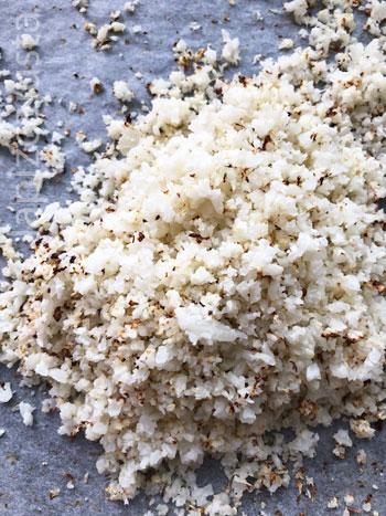 secar la coliflor en el horno