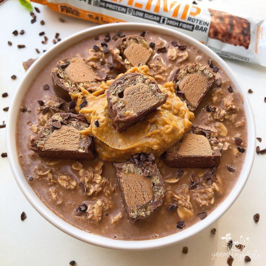 GACHAS DE AVENA CHOCOLATEADAS CON CACAHUETE