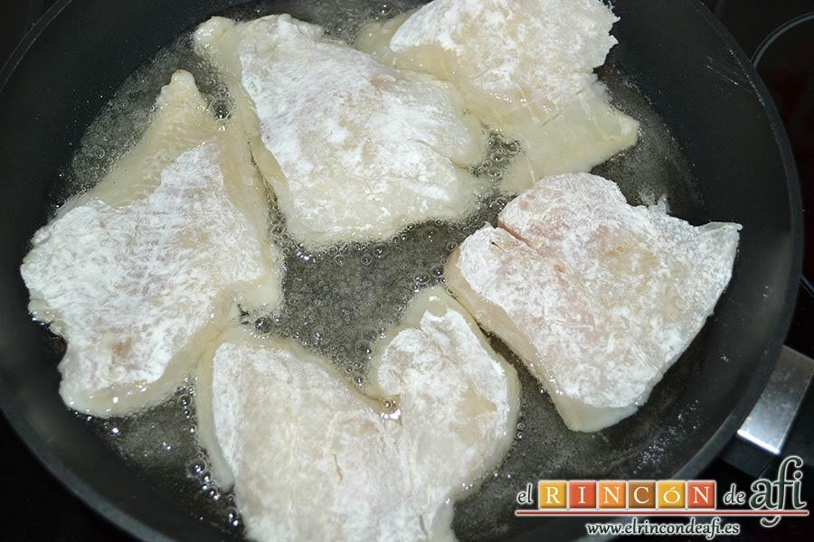 Bacalao a la miel, ponerlo a freír