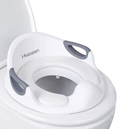 Hiveseen Asiento Inodoro para Niños, Reductor de WC para Bebé, Tapa WC con reposabrazos, Ayuda...