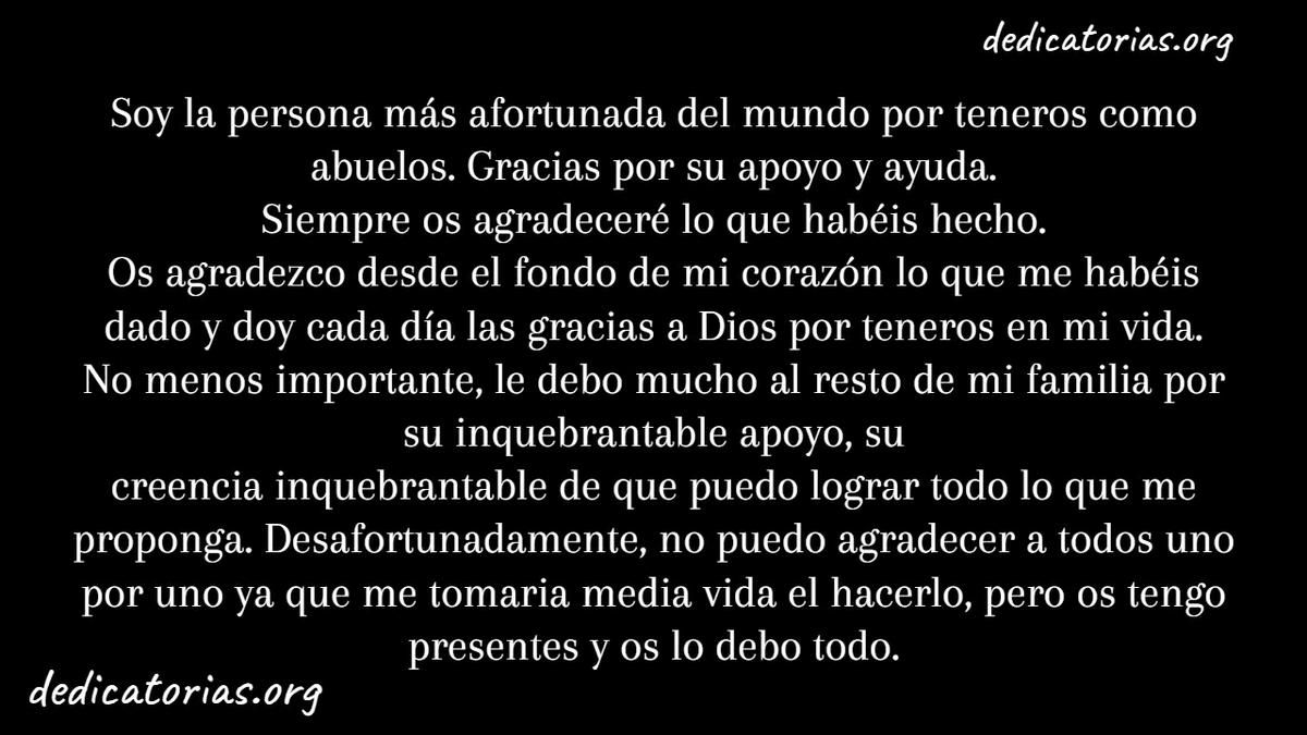 dedicatorias para abuelos tesis