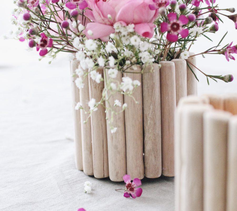 3 manualidades con palitos de madera - Maceta con palitos de madera -Laucreativa