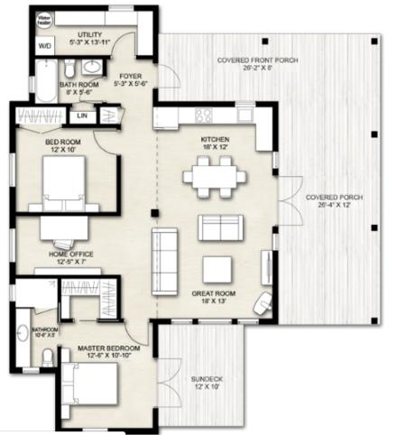 plano de casa de una planta