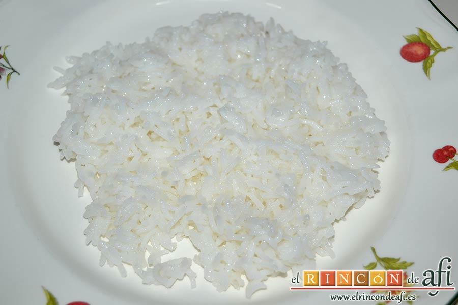 Arroz basmati cocido, sugerencia de presentación