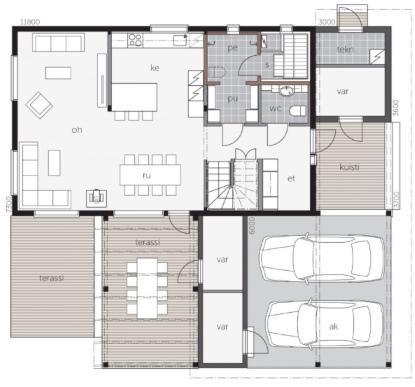 plano de casa moderna