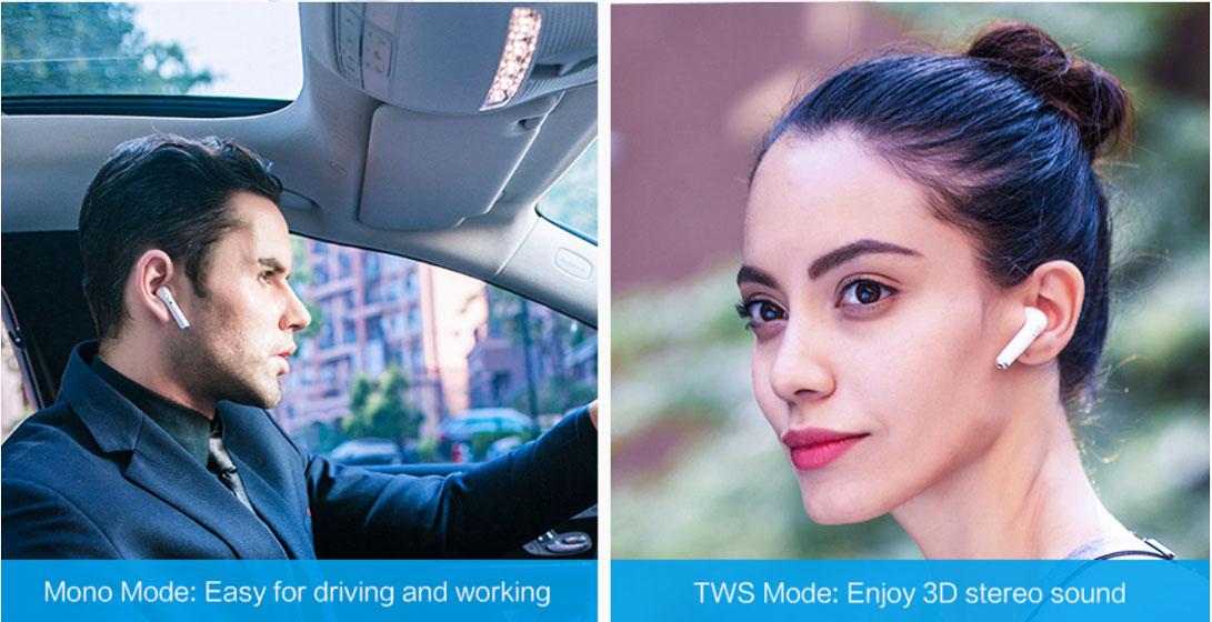 i9S TWS - Modo Mono y Estéreo