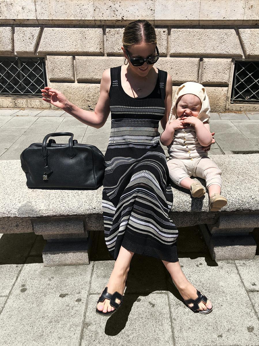 Trini | Proenza Schouler dress Hermes Oran sandals