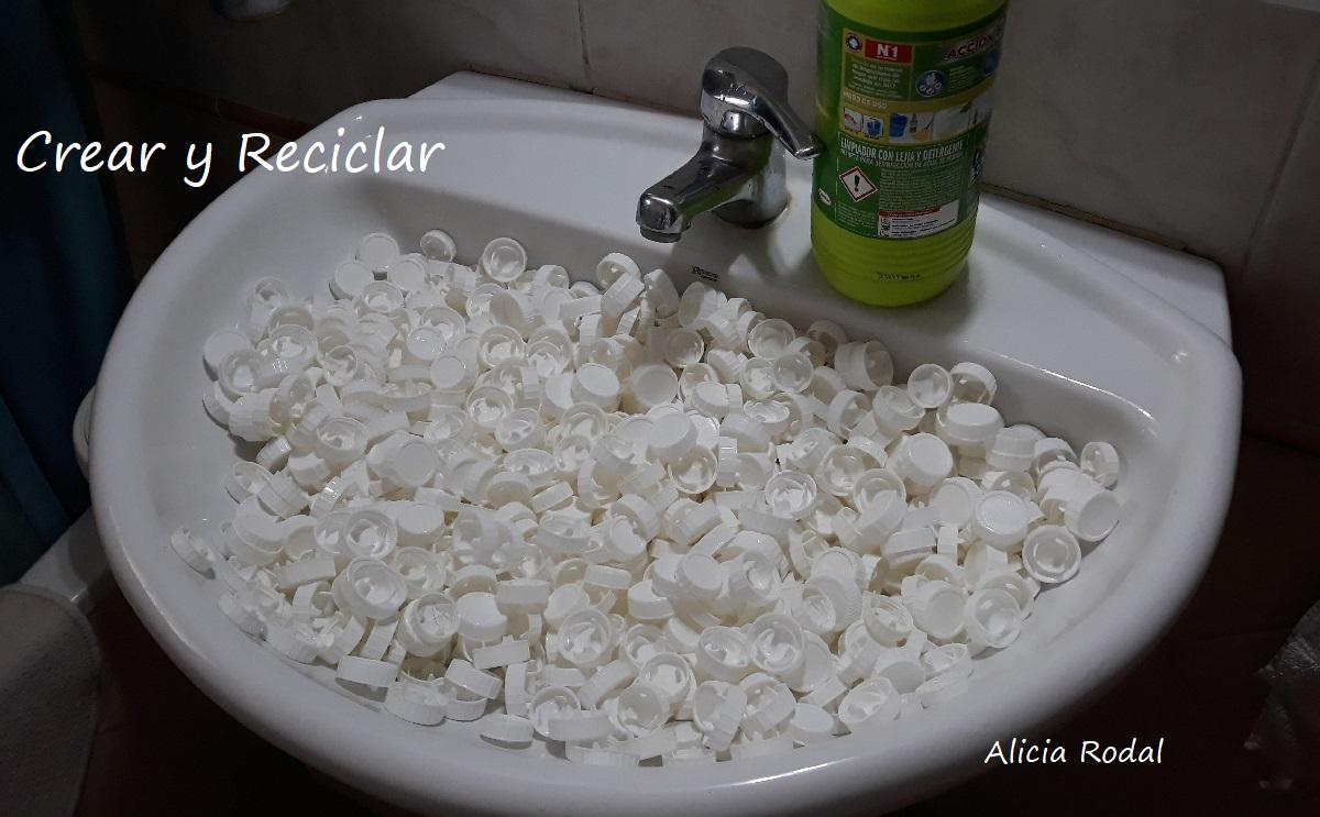 Como hacer una CESTA con tapas de plástico DIY. Reciclaje creativo. Ideas creativas