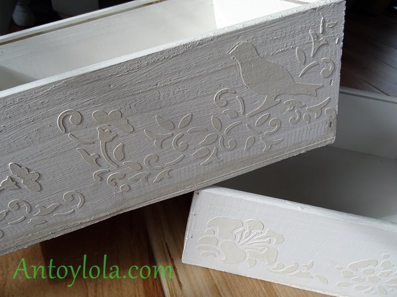 cajas de madera recicladas en estilo vintage