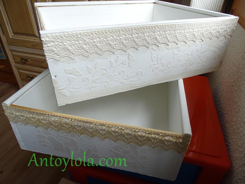 cajas de madera recicladas en estilo vintage