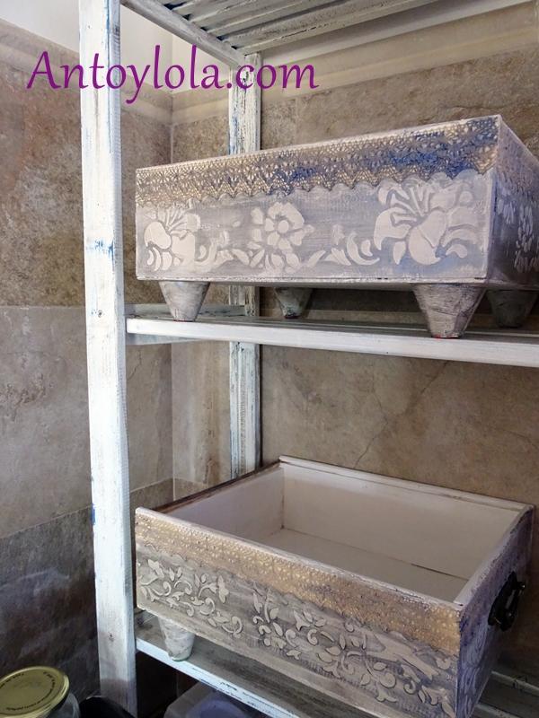 cajas de madera recicladas en estilo vintage