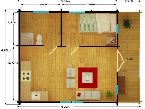 plano de minicasa de madera