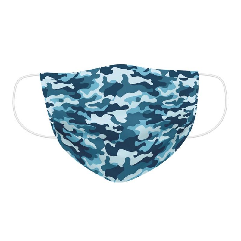 Mascarilla estampado camuflaje azul