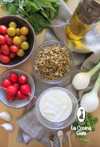 Ingredientes para el Bowl de Lentejas