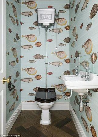 papel pintado en el baño