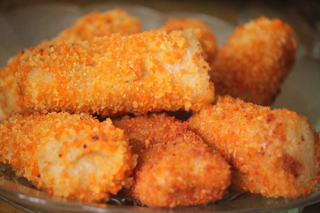 Tiras de pollo en freidora sin aceite