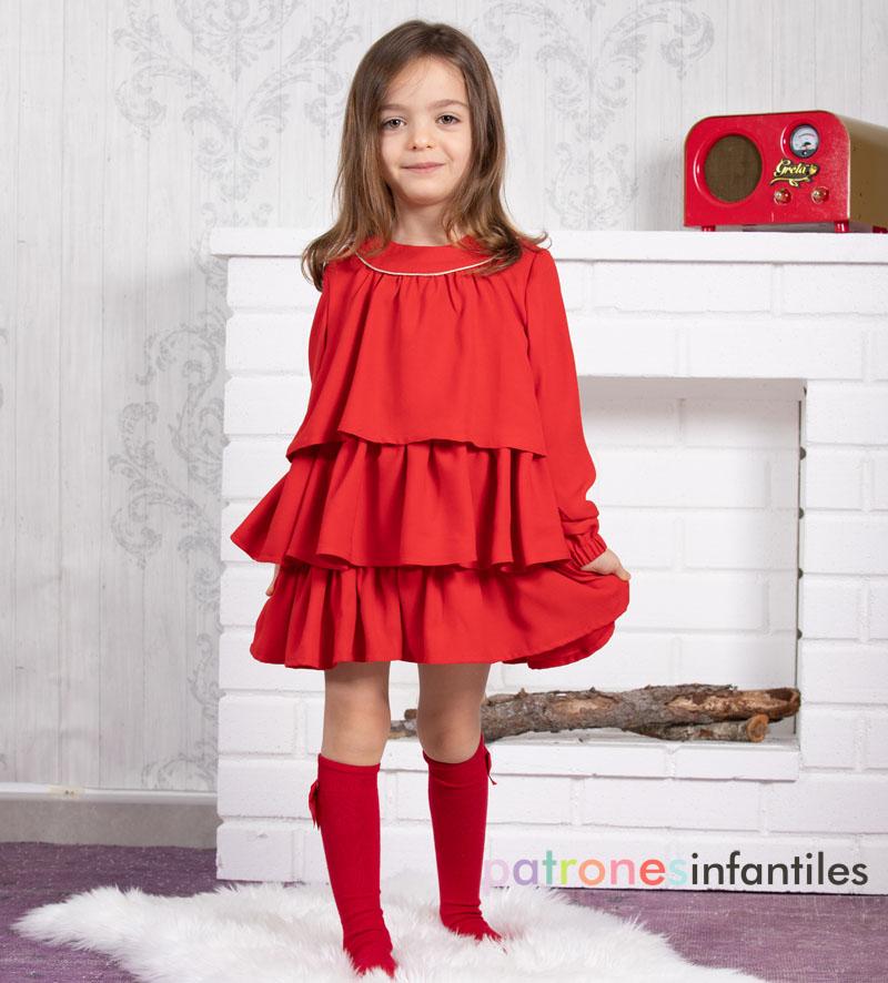 Vestido rojo de capas