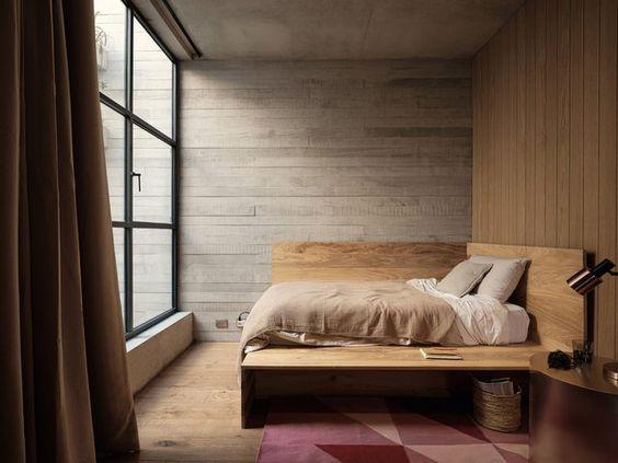decoralinks | materiales raw #hormigon #dormitorio #maderanatural