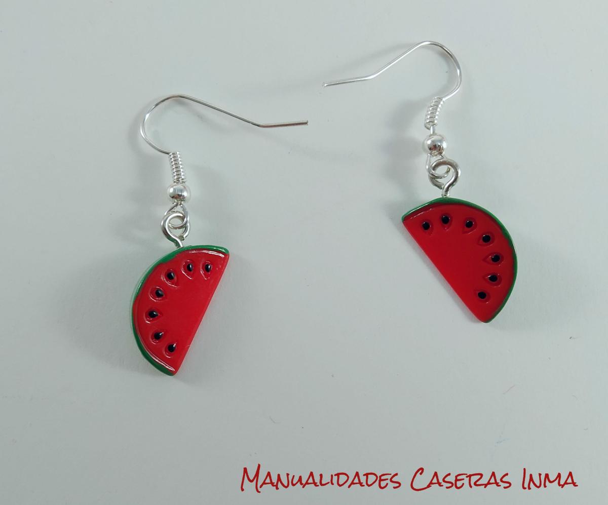 Manualidades Caseras Inma_Pendientes sandia