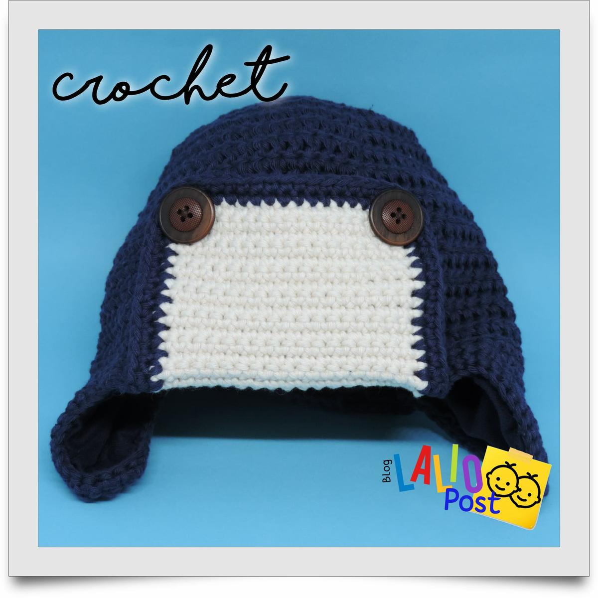 Gorro de aviador tejido a crochet